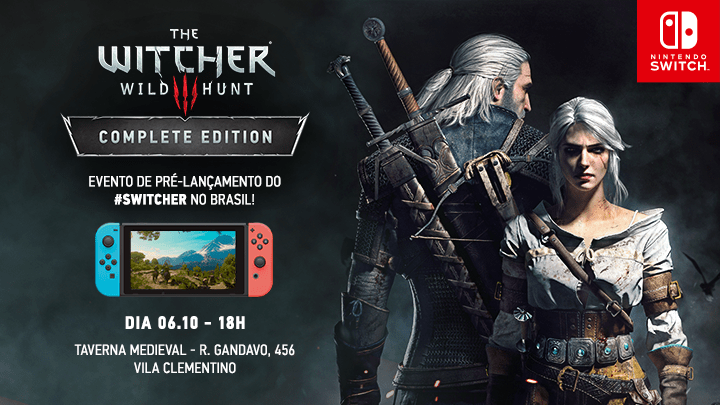Evento de lançamento de The Witcher 3 para Switch ocorre neste domingo em São Paulo