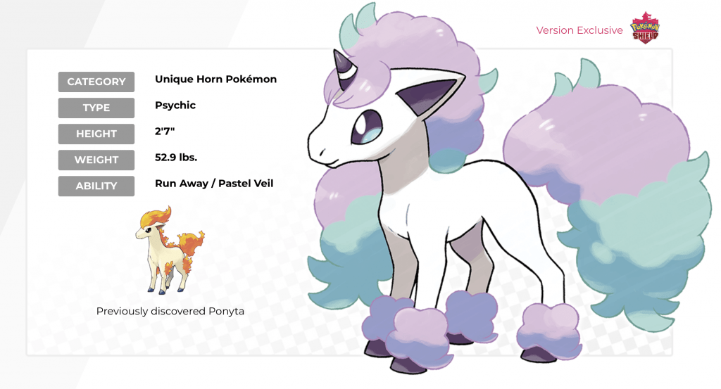 Galarian Ponyta é tipo Psíquico e exclusivo de Pokémon Shield