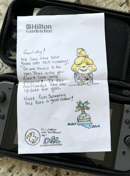 Hotel devolve Nintendo Switch para proprietário e até cuida da sua ilha em Animal Crossing