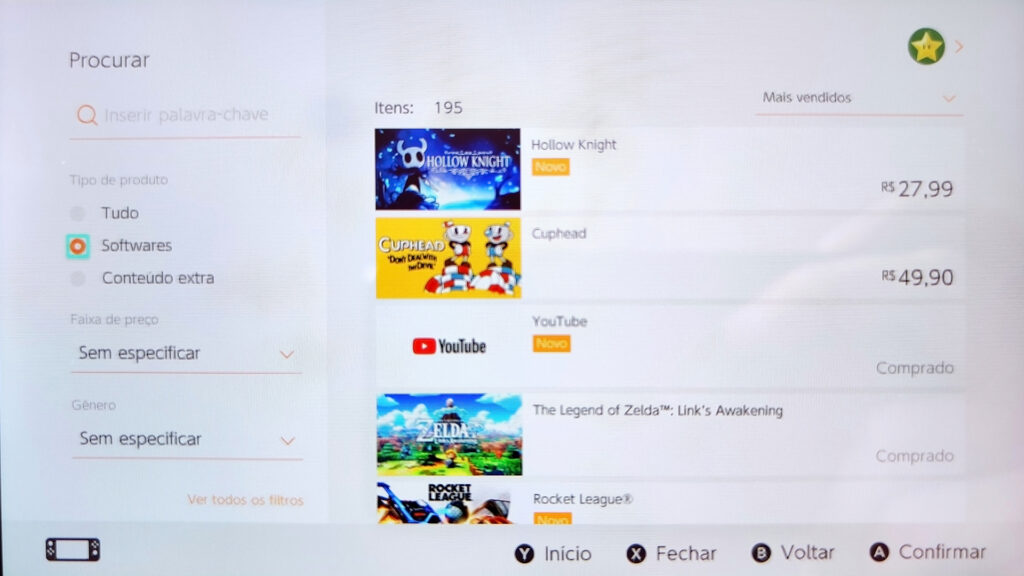 eShop brasileira da Nintendo já está disponível