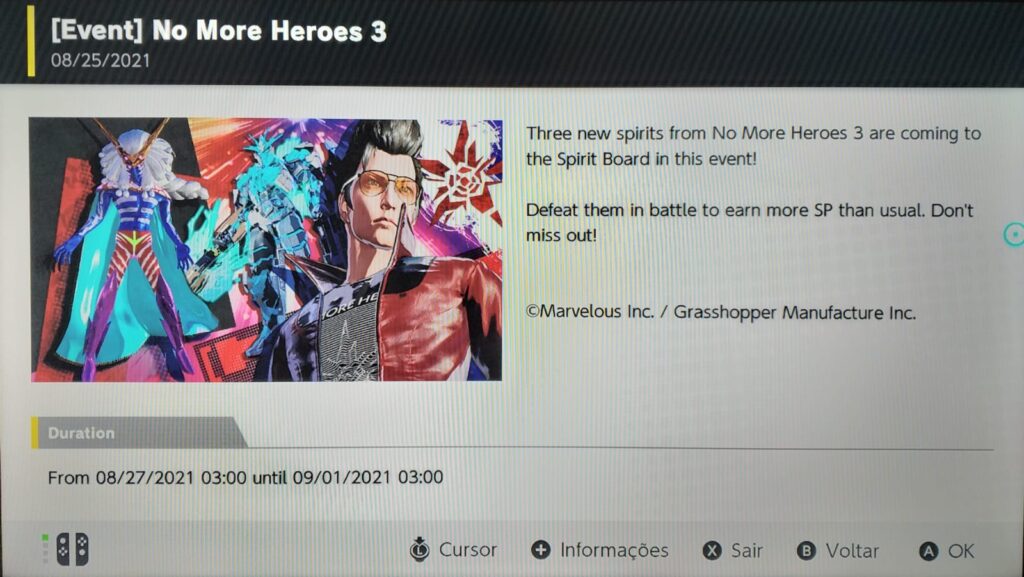 Super Smash Bros Ultimate terá evento de spirits de No More Heroes 3