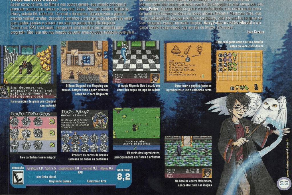 Memory Card - Jogos de Harry Potter no Game Boy Color