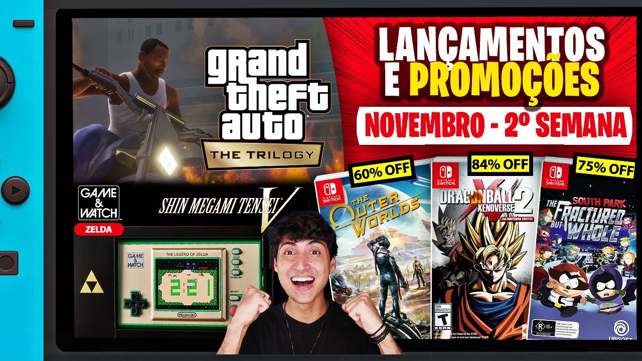 Lançamentos para Nintendo Switch de 8 a 14 de novembro