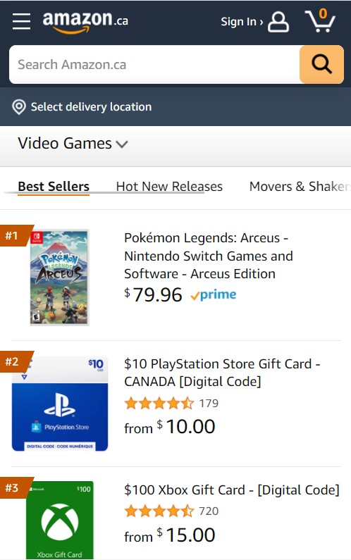 Pokémon Legends: Arceus é o jogo mais vendido da Amazon de diversos países