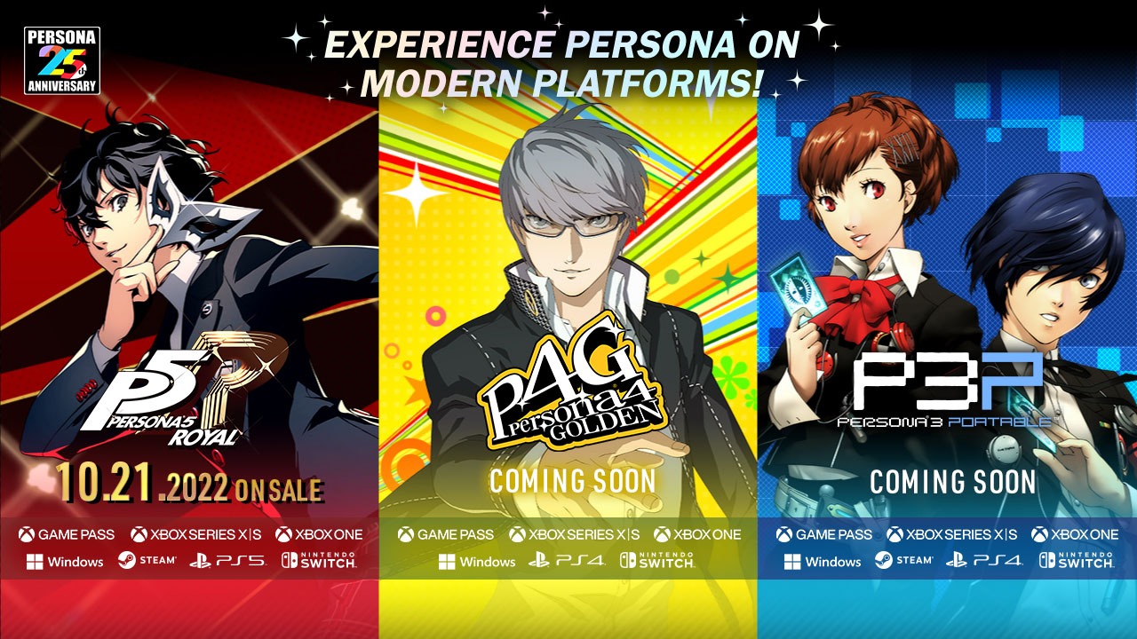Persona 3, 4 e 5 anunciados para o Nintendo Switch