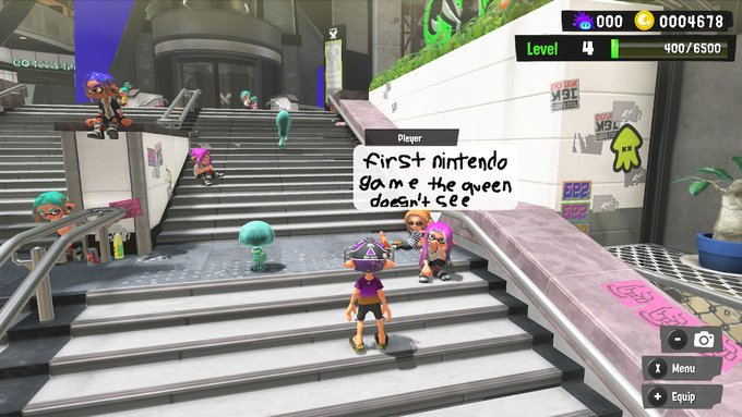 Splatoon Plaza está cheio de mensagens à Rainha Elizabeth