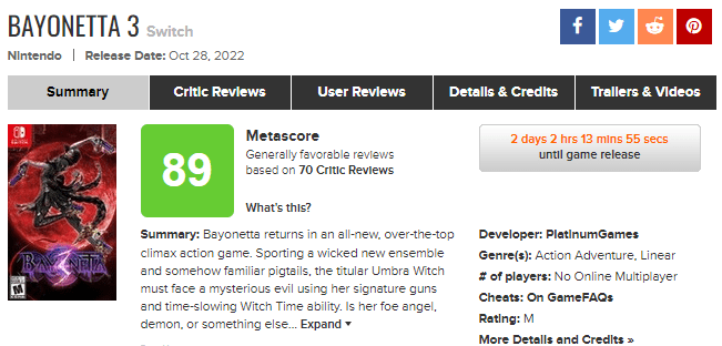 Bayonetta 3 é aclamado pela crítica? Veja como estão as reviews e notas do  jogo - Millenium