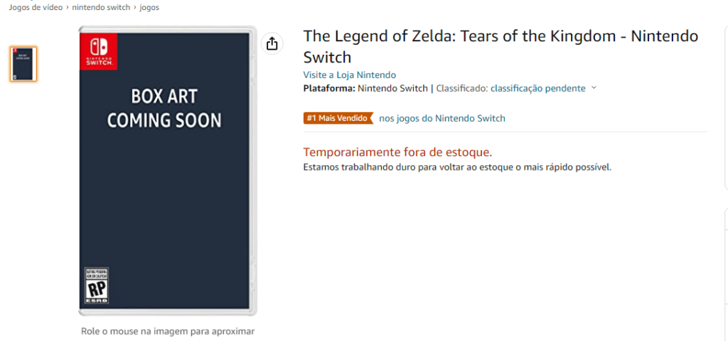 The Legend of Zelda: Tears of the Kingdom pode ser o primeiro jogo do Nintendo Switch que chegará custando 70 dólares