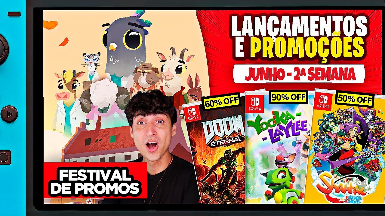 Lançamentos para Nintendo Switch de 12 a 18 de junho