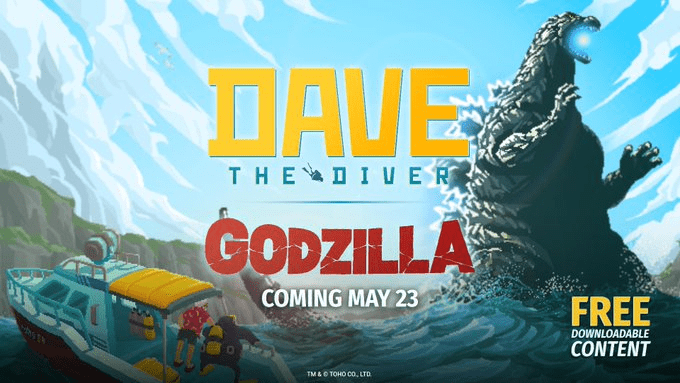 DLC gratuita de Dave the Diver com crossover com Godzilla chega na próxima semana