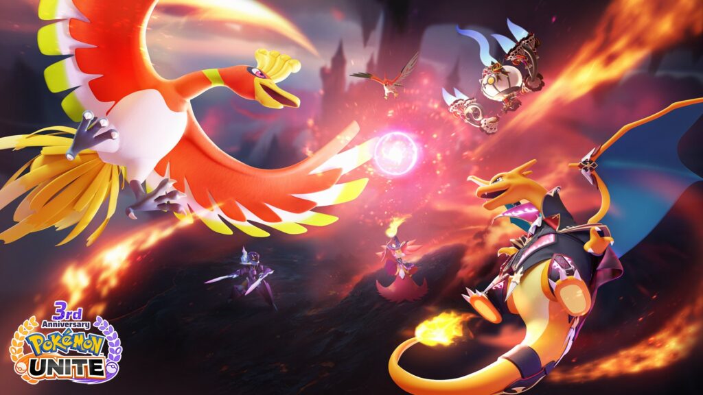 Pokémon UNITE celebra 3 anos de lançamento com Ho-Oh se juntando ao game