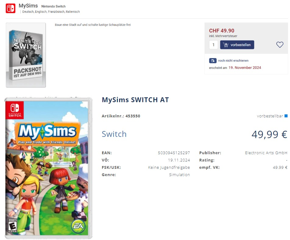 [Rumor] Remaster de MySims pode ser lançado para o Nintendo Switch