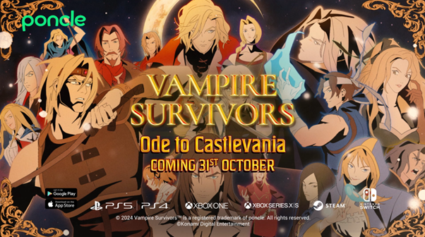 Vampire Survivors anuncia gigantesca DLC inspirada em Castlevania