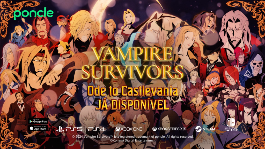 Vampire Survivors: Ode to Castlevania já está disponível para Nintendo Switch