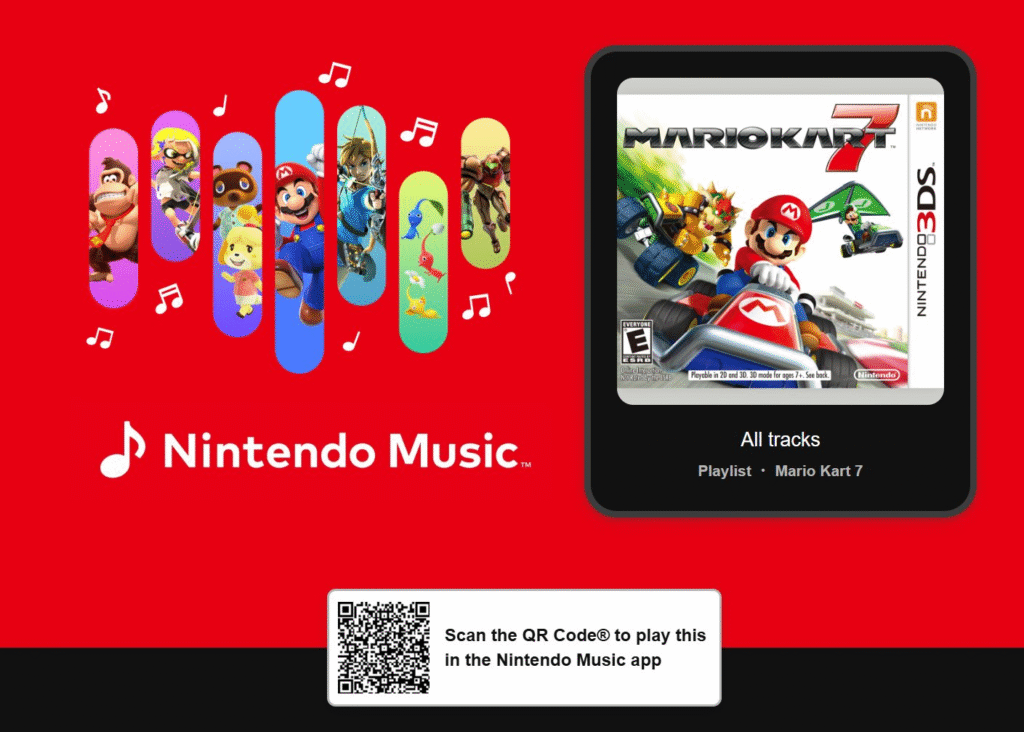 Trilha de Mario Kart 7 chega ao Nintendo Music