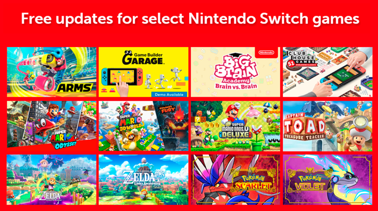 Nintendo detalha atualizações gratuitas de jogos para o Switch 2