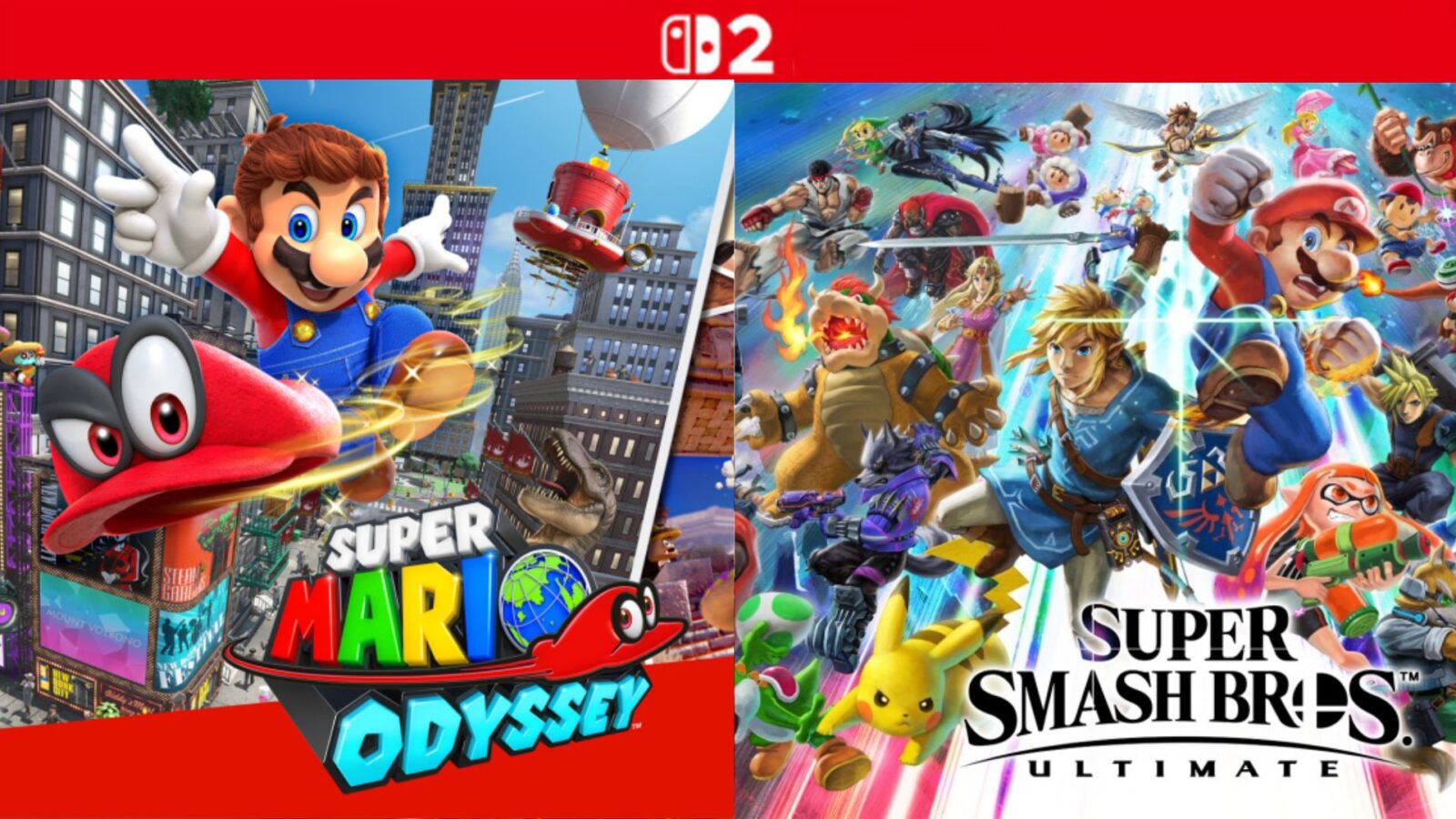 Super Mario Odyssey e Super Smash Bros. Ultimate recebem atualizações com foco no Switch 2