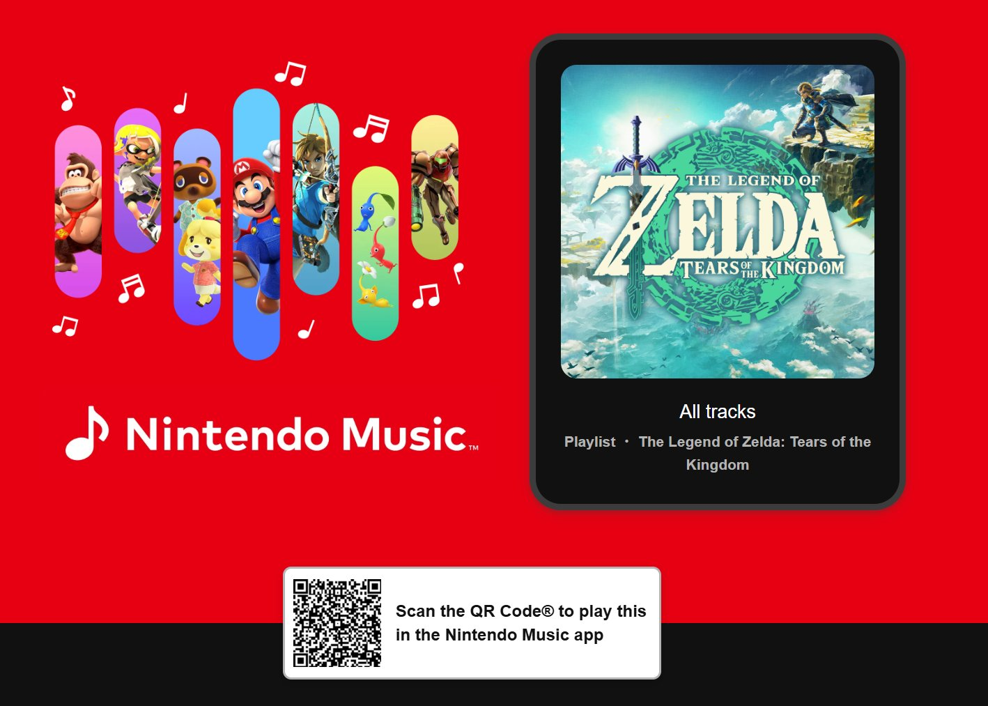Músicas de The Legend of Zelda: Tears of the Kingdom são adicionadas no Nintendo Music