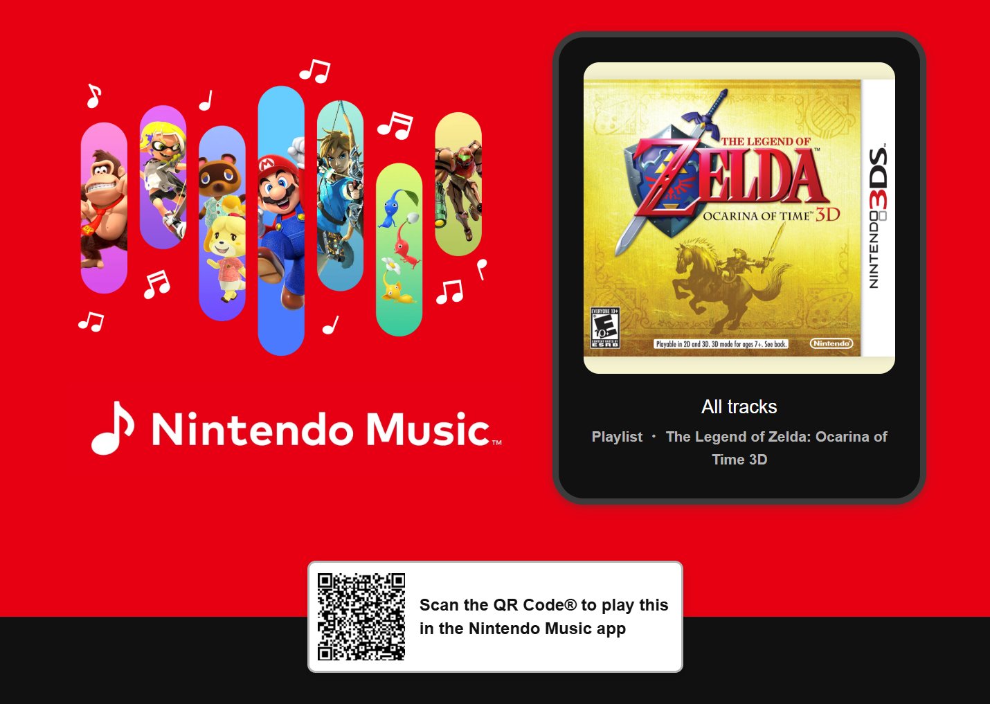 Músicas de The Legend of Zelda: Ocarina of Time 3D chegam ao Nintendo Music