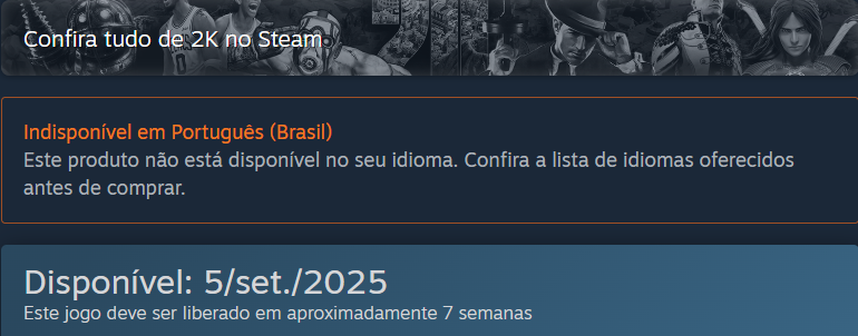 NBA 2K26 não terá localização em português brasileiro
