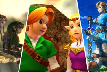 Zelda e Lin em Twilight Princess, Ocarina of Time e Breath of the Wild