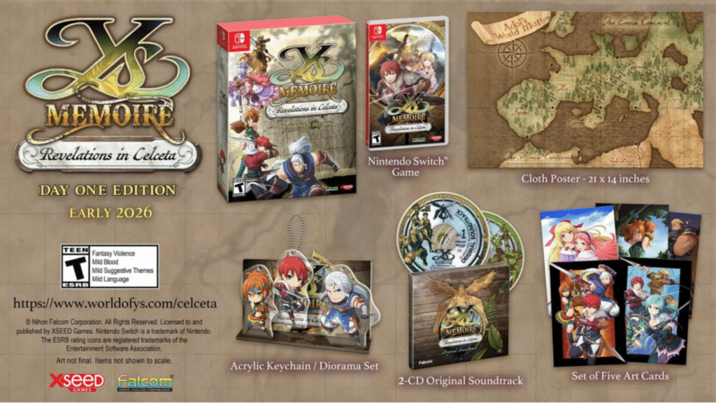 Ys Memoire: Revelations in Celceta é anunciado exclusivamente para o Nintendo Switch