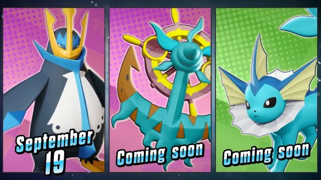 Pokémon Unite revela Empoleon, Dhelmise e Vaporeon