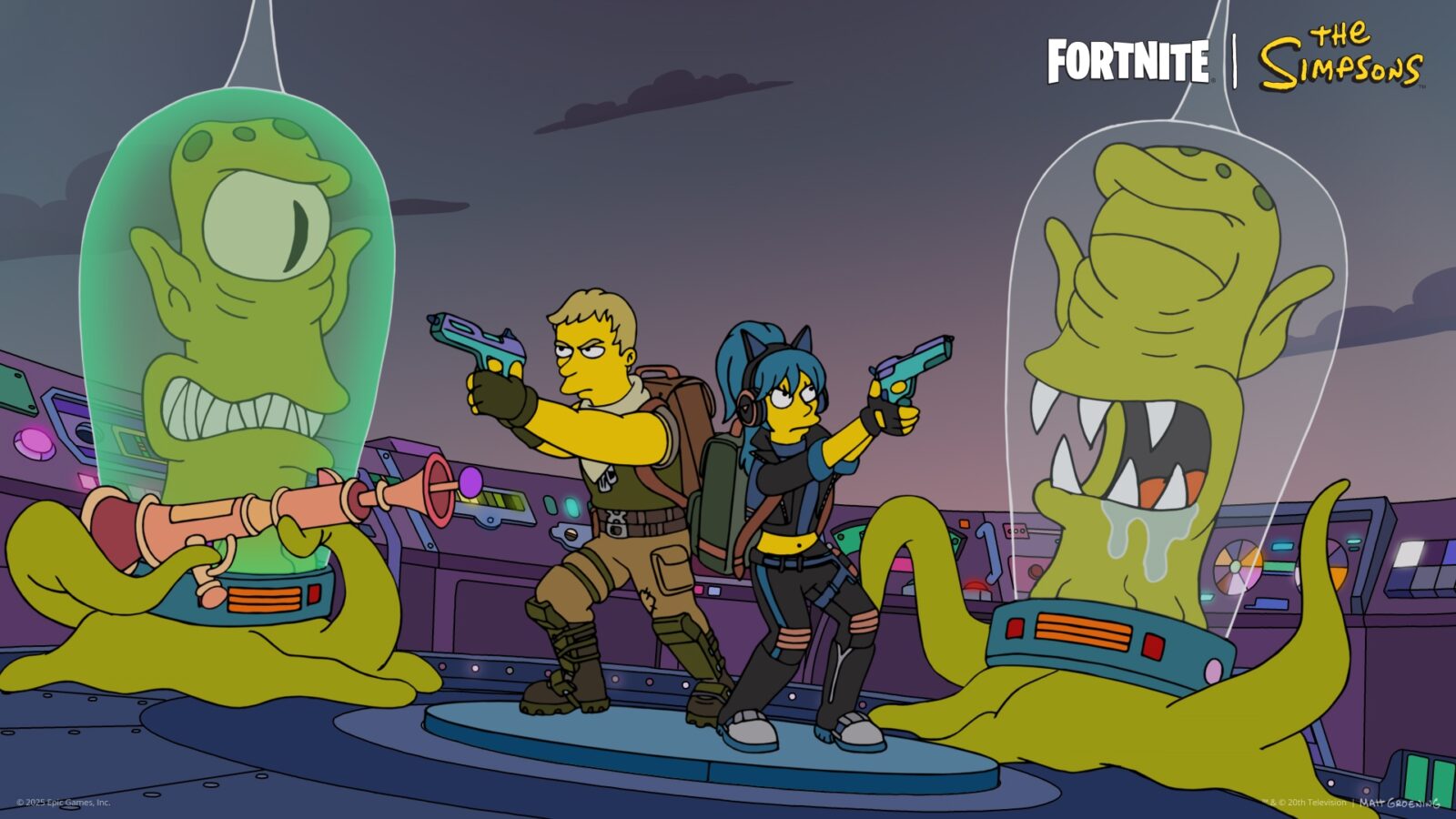 Parceria entre Fortnite e Os Simpsons ganha primeiro teaser com Kang e Kodos