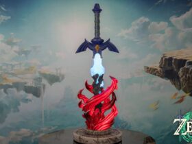 First 4 Figures revela visual da estátua da Master Sword de Zelda: Tears of the Kingdom